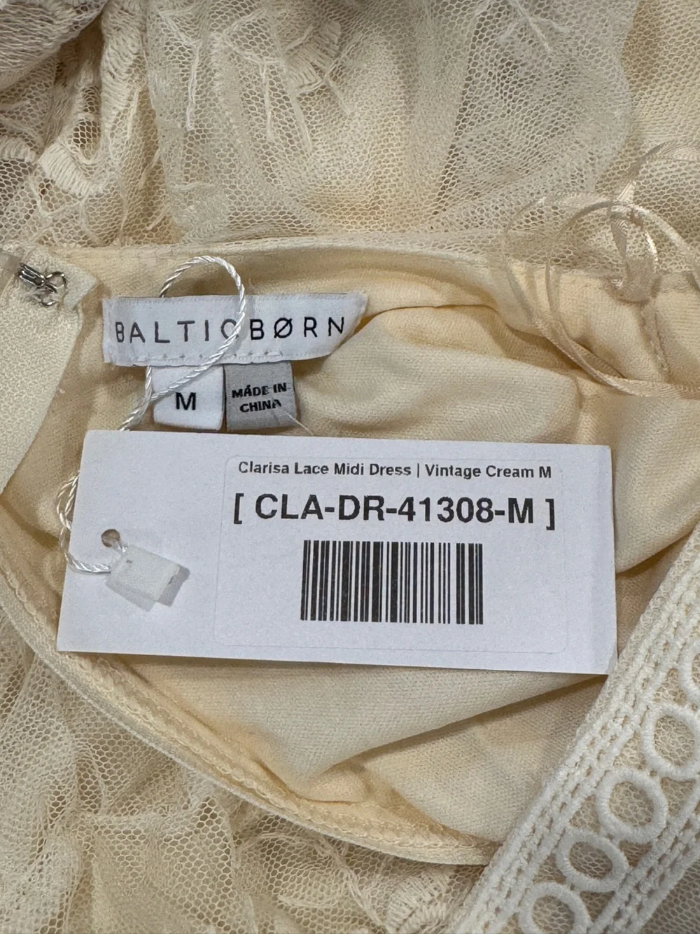 Baltic Born Clarissa Lace Vintage Cream Midi Dress size medium NWT - Picture 7 of 9